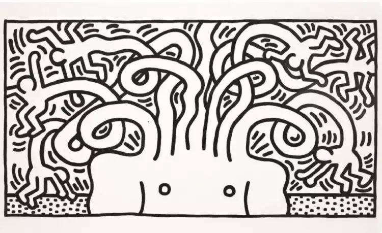 Кит Харинг. Картина «Голова медузы», 1986