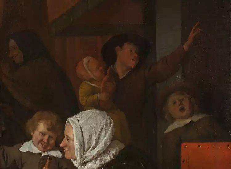 Ян Стен. Картина «Праздник Святого Николая», фрагмент, 1665-1668 Ян Стен. Картина «Праздник Святого Николая», фрагмент, 1665-1668