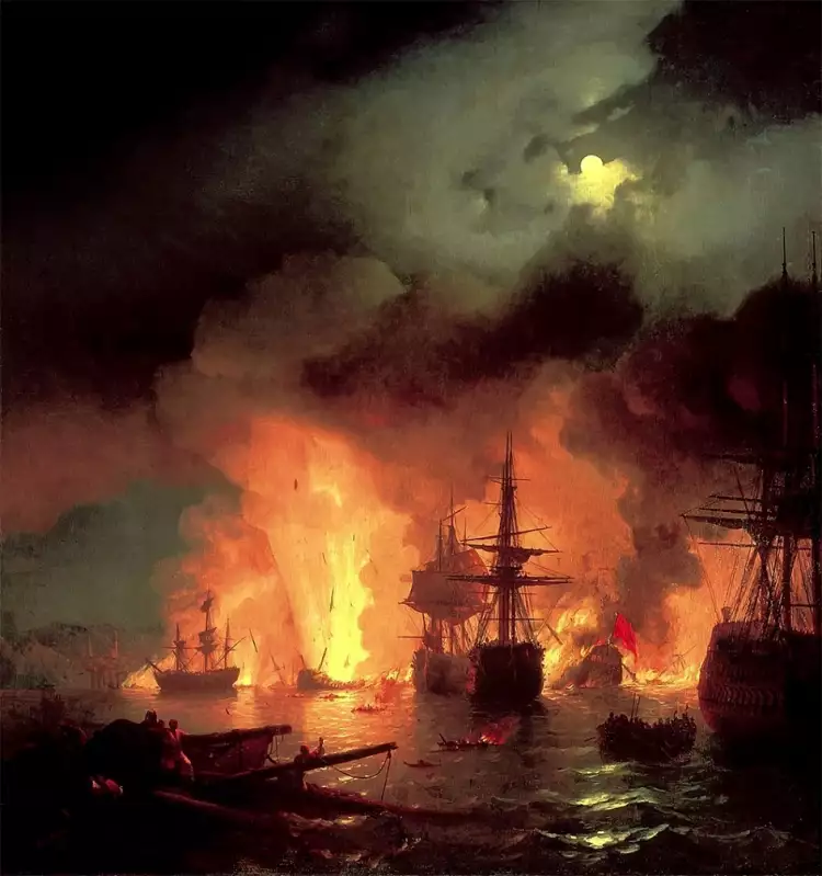Морские сражени в живописи. Художник-маринист И. Айвазовский. «Чесменский бой» Морские сражени в живописи. Художник-маринист И. Айвазовский. «Чесменский бой»