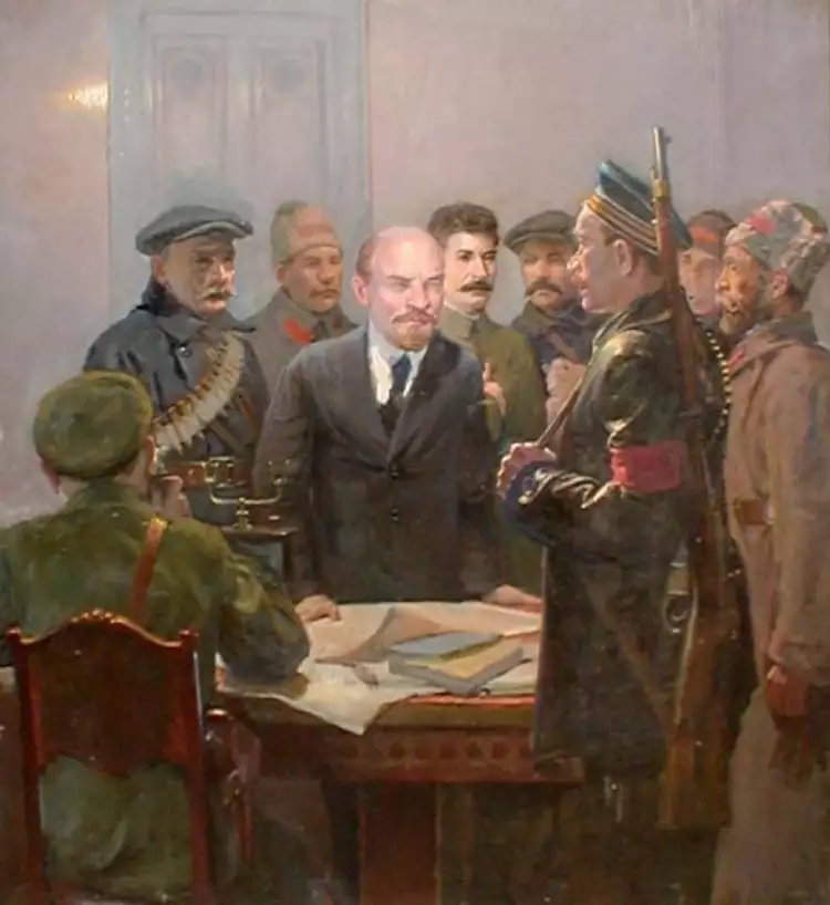 Социалистический реализм. Б. Владимирский, «Ленин и Сталин в Смольном» Социалистический реализм. Б. Владимирский, «Ленин и Сталин в Смольном»