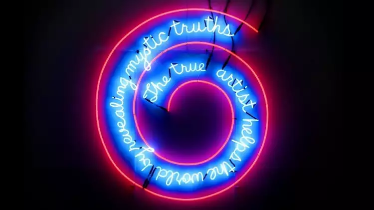 Le conceptualisme. Bruce Nauman. The true artist helps the world by revealing mystic truths, 1967 Le conceptualisme. Bruce Nauman. The true artist helps the world by revealing mystic truths, 1967