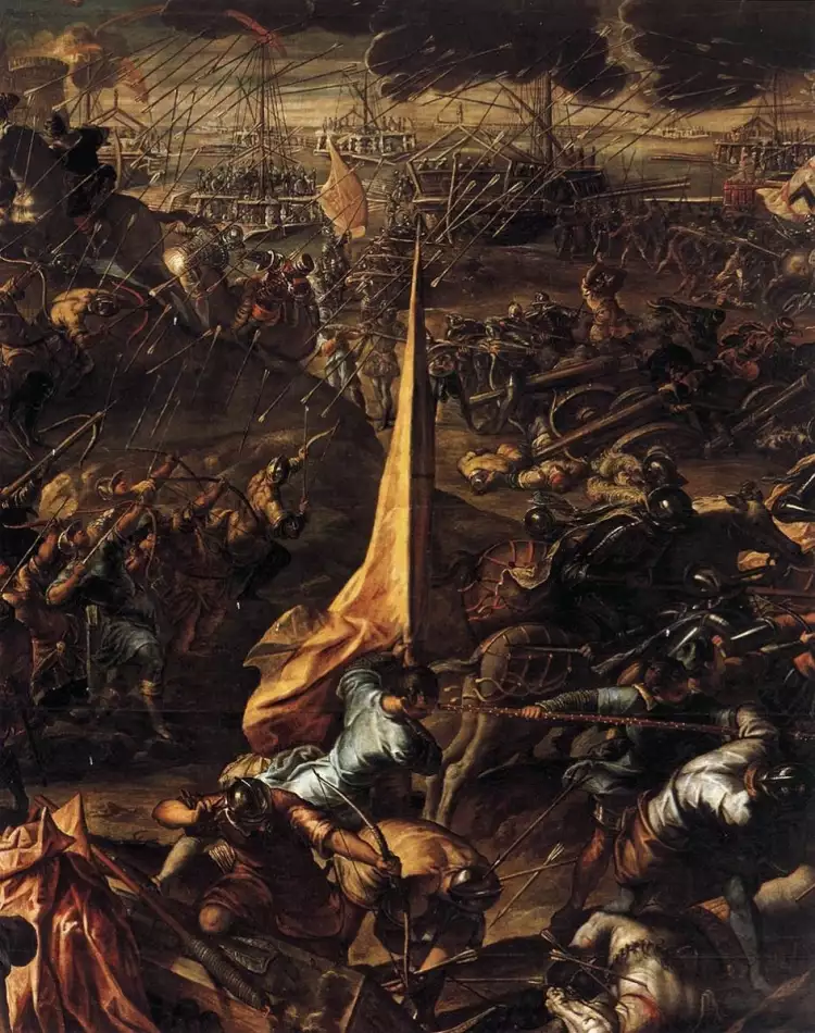 Батальный жанр. Тинторетто. «Битва при Заре», 1585 Батальный жанр. Тинторетто. «Битва при Заре», 1585