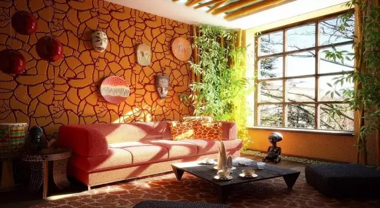 Африканский стиль в интерьере. Гостиная в африканском стиле