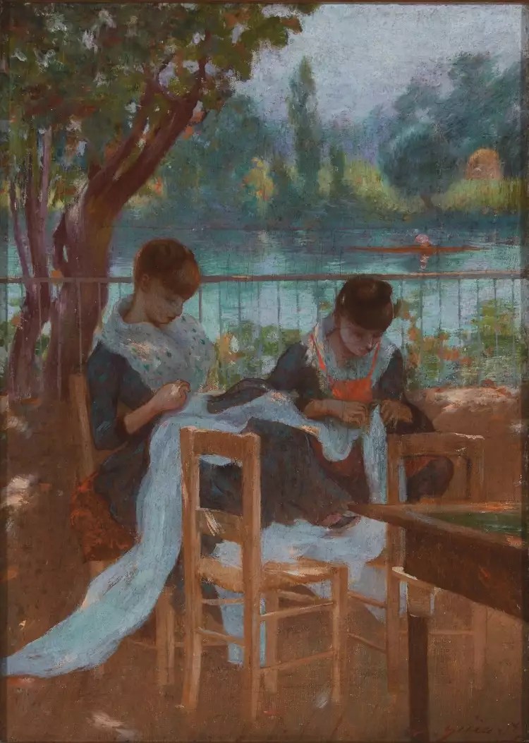 Адольфо Гиард. «Белошвейки в парке», 1884