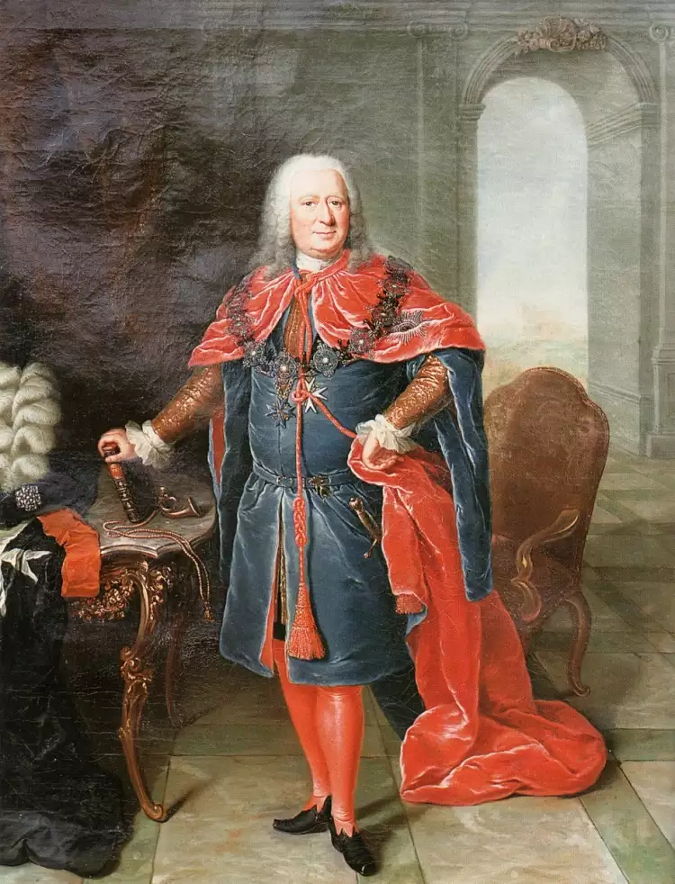 Орден Черного Орла. Дэвид Матье. Картина «Портрет Георга Дитлофа фон Арнима» в церемониальном одеянии ордена, 1753