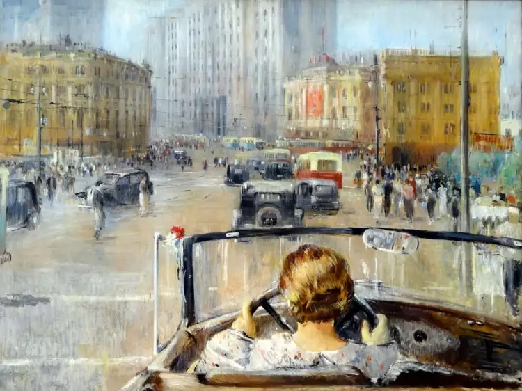 Дождь на картинах. Юрий Пименов. «Новая Москва», 1937 Дождь на картинах. Юрий Пименов. «Новая Москва», 1937