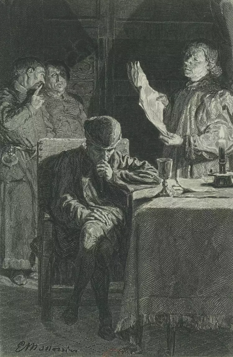 Эрнест Месонье. Иллюстрация к «Собору Парижской Богоматери» Виктора Гюго, 1844