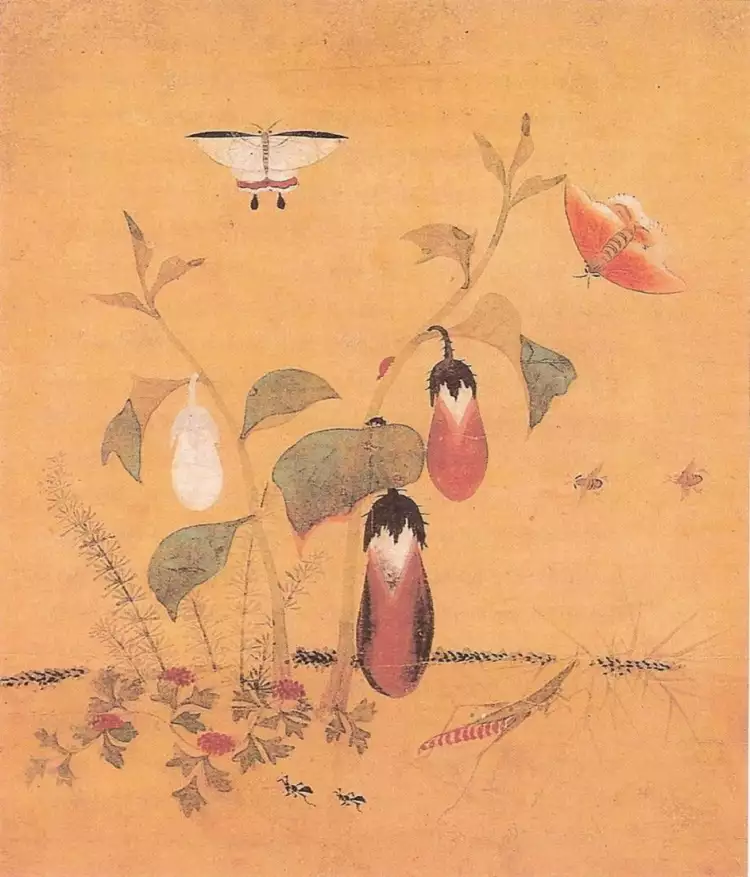 Син Саимдан. Картина с баклажанами