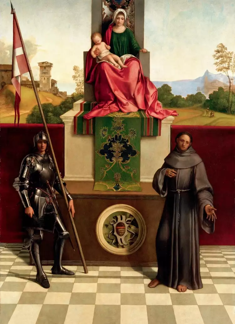 Мадонна на картинах. Джорджоне. Картина «Мадонна Кастельфранко», 1504 Мадонна на картинах. Джорджоне. Картина «Мадонна Кастельфранко», 1504