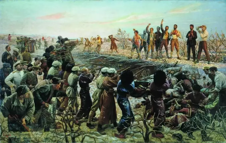 Реализм. Исаак Бродский. Картина «Расстрел 26 бакинских комиссаров», 1925 Реализм. Исаак Бродский. Картина «Расстрел 26 бакинских комиссаров», 1925