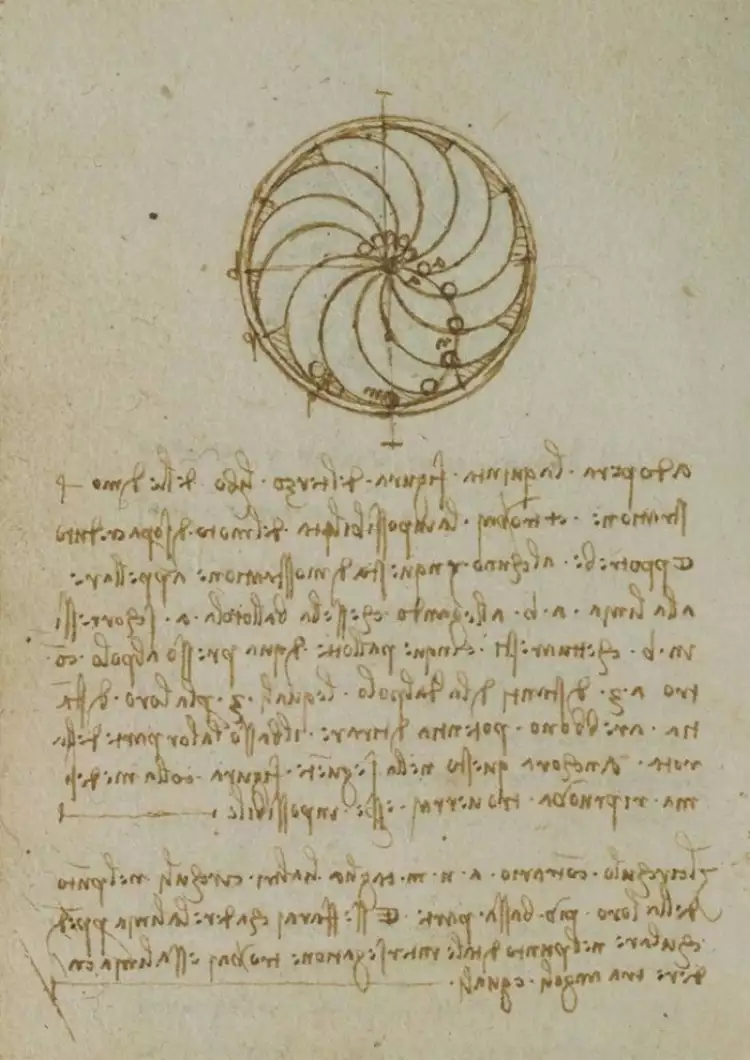 Зеркальное письмо Леонардо да Винчи