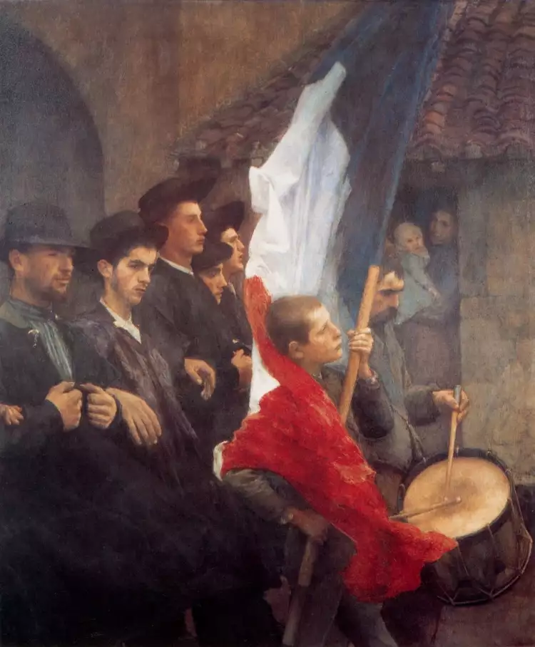 Паскаль Даньян-Бувре. Картина «Призывники», 1889