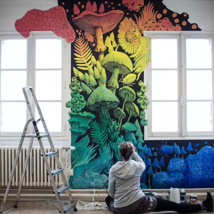 Расписанный интерьер Стефани Килгаст Расписанный интерьер Стефани Килгаст