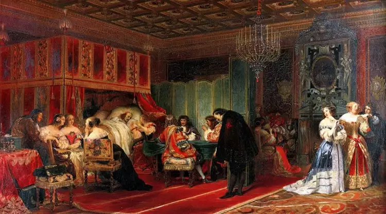 Поль Деларош. Картина «Умирающий кардинал Мазарини», 1830 Поль Деларош. Картина «Умирающий кардинал Мазарини», 1830