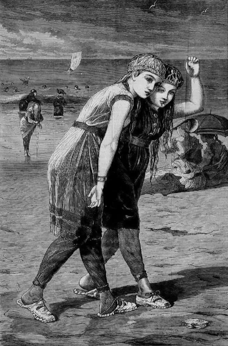 Уинслоу Хомер. Гравюра по дереву. «Купальщицы», 1873 Уинслоу Хомер. Гравюра по дереву. «Купальщицы», 1873