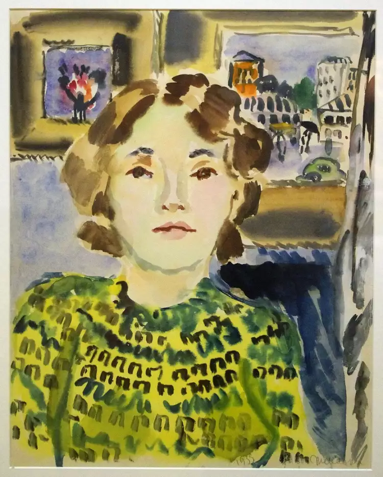 Татьяна Маврина. Картина «Автопортрет на фоне картин», 1939