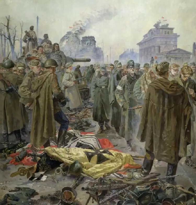 День Победы в картинах. Кривоногов Петр Александрович. Капитуляция фашистских войск в Берлине (1946)