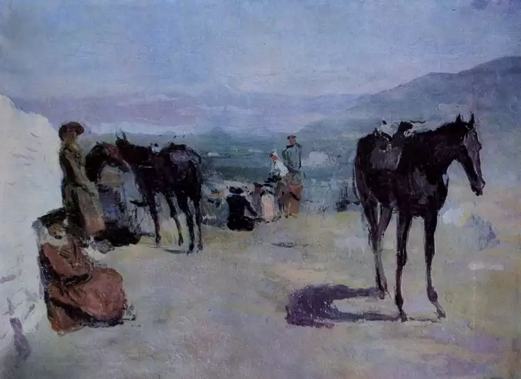 Сергей Герасимов. Картина «Привал на Кавказе», XX век