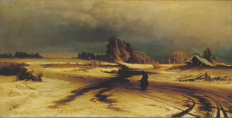 Фёдор Васильев. Картина «Оттепель», 1871