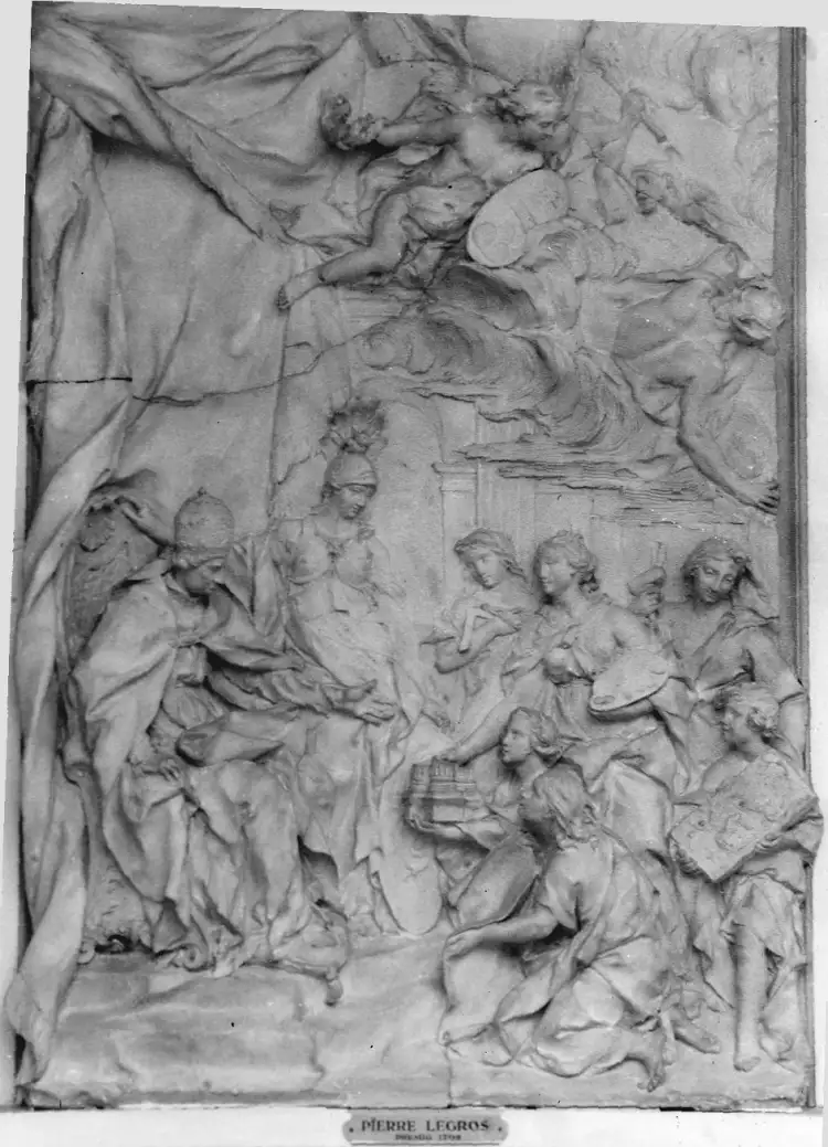 Пьер Ле Гро. Барельеф «Искусство отдает дань уважения Папе Клименту XI», 1702