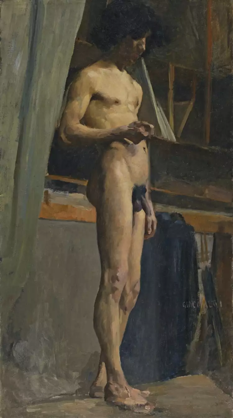 Мужское ню в искусстве. Джованни Джакометти. «Стоящий обнаженный мужчина»