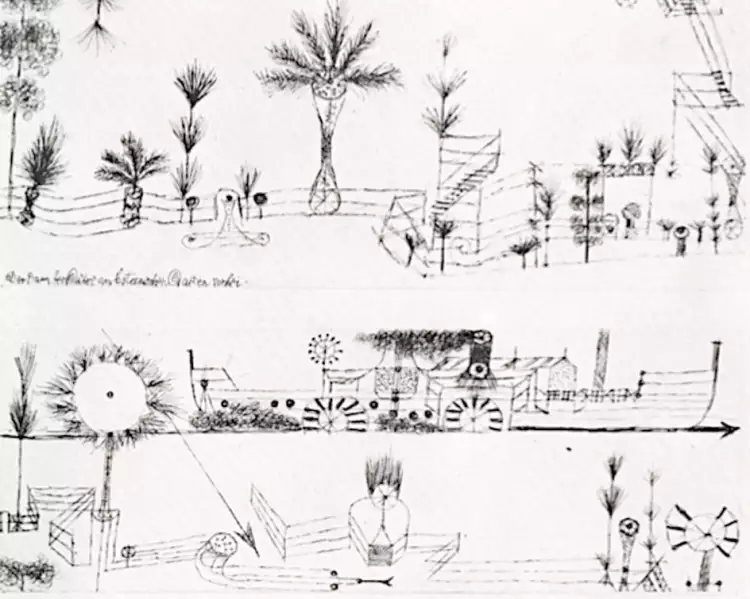 Пауль Клее. «Корабль проплывает через ботанический сад», 1921 Пауль Клее. «Корабль проплывает через ботанический сад», 1921