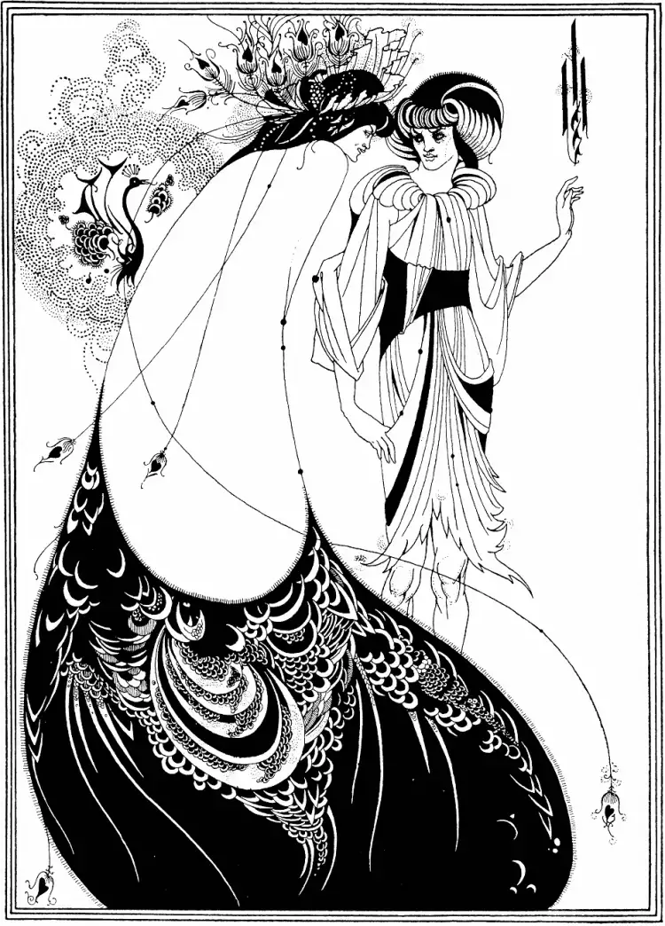 Модерн. Обри Бёрдслей. «Павлинья юбка», 1893 Модерн. Обри Бёрдслей. «Павлинья юбка», 1893