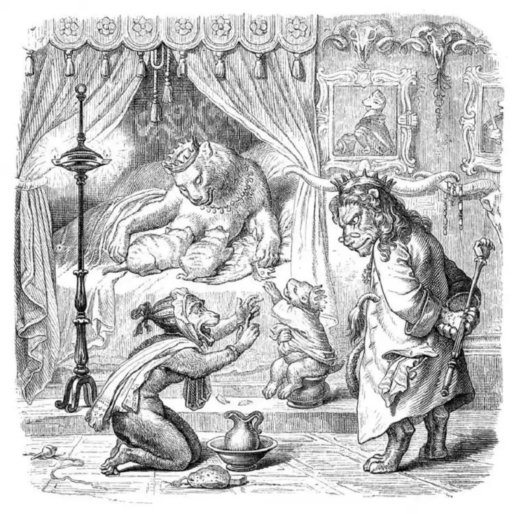 Вильгельм фон Каульбах. Иллюстрация из сборника «Рейнеке-Лис», 1846 Вильгельм фон Каульбах. Иллюстрация из сборника «Рейнеке-Лис», 1846