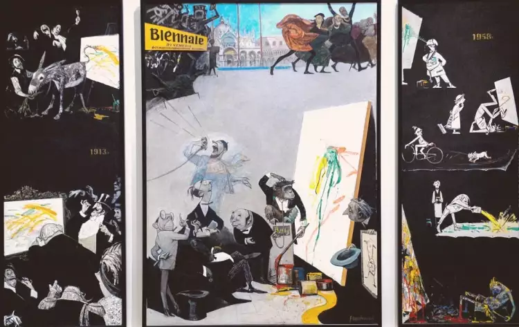 Фёдор Решетников. Картина «Тайны абстракционизма. Триптих», 1961