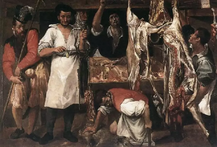 Аннибале Карраччи. Картина «Лавка мясника», 1585