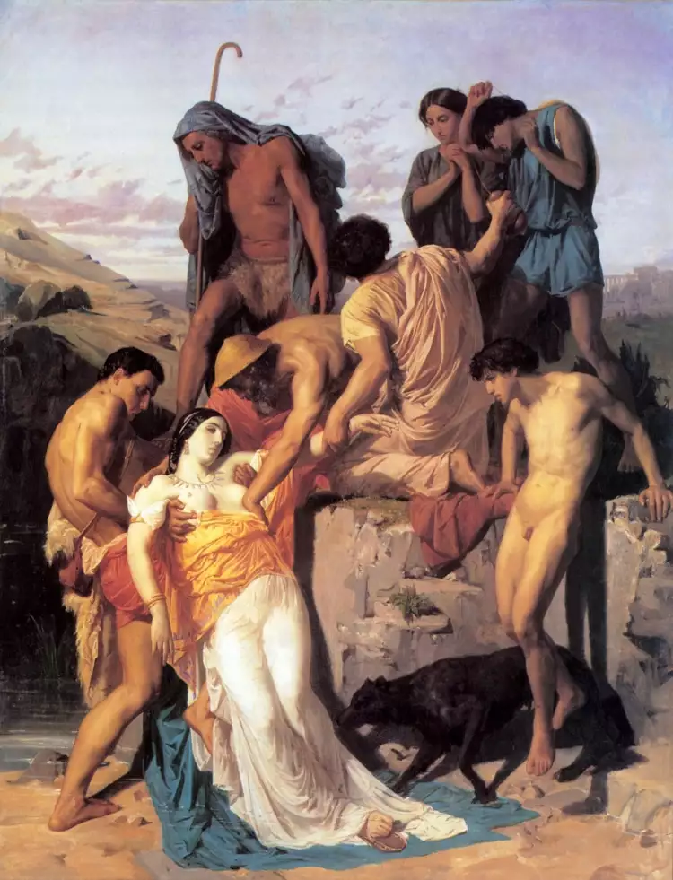 Akademismus. Zenobia von Hirten an den Ufern des Araxes gefunden, 1830 Akademismus. Zenobia von Hirten an den Ufern des Araxes gefunden, 1830