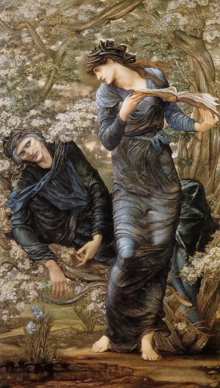 Прерафаэлиты. Эдвард Берн-Джонс. «Зачарованный Мерлин», 1874 Прерафаэлиты. Эдвард Берн-Джонс. «Зачарованный Мерлин», 1874