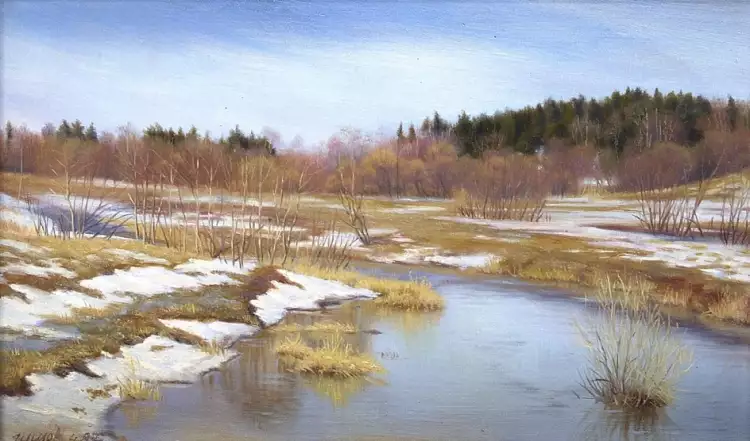 Александр Шилов. Картина «Весна. Федоскино», 1987