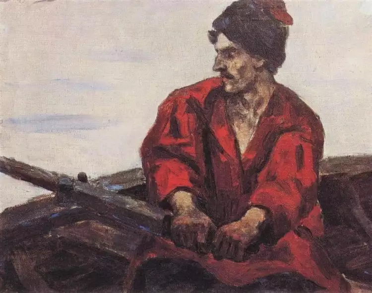 Wassili Surikow. Die Skizze Ruderer in einem Boot, 1905 Wassili Surikow. Die Skizze Ruderer in einem Boot, 1905