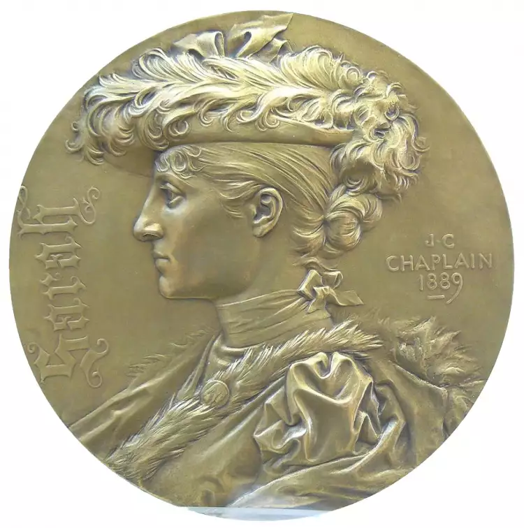Жюль-Клеман Шаплен. Медаль в честь Сары Бернар, 1889 Жюль-Клеман Шаплен. Медаль в честь Сары Бернар, 1889