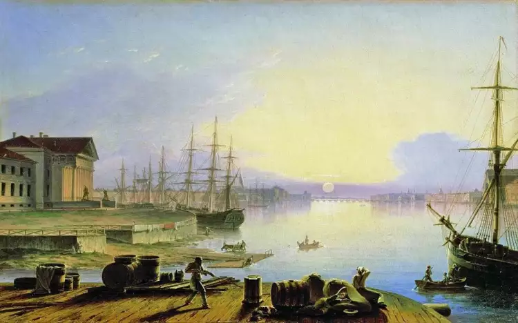 Максим Воробьёв. Картина «Восход солнца над Невой», 1830