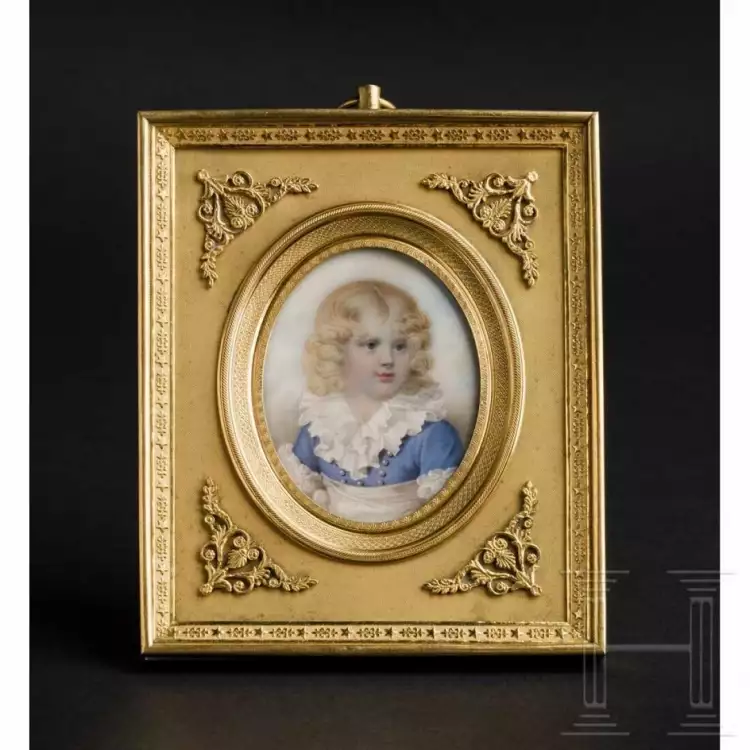 90-й аукцион Herman Historica. Лот 3080 — Миниатюра на слоновой кости 1816 года «Портрет Наполеона Франца Иосифа Карла Бонапарта»