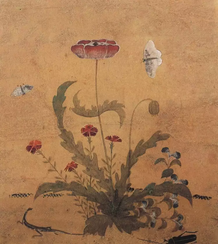 Син Саимдан. Картина с ящерицей и цветами