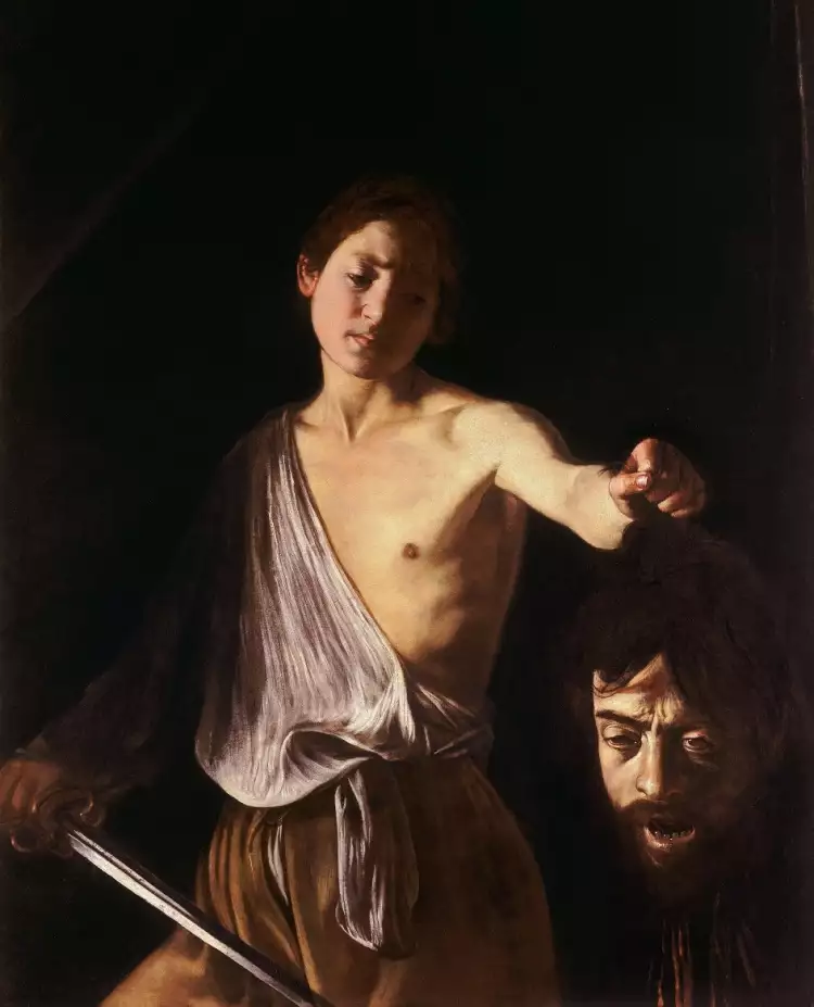 The religious genre. Caravaggio. David mit dem Kopf des Goliaths, 1610 The religious genre. Caravaggio. David mit dem Kopf des Goliaths, 1610