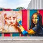 Mural. Mural Mona Lisa Draws Leonardo da Vinci in São Paulo