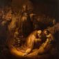 Grisaille. Rembrandt. L'adoration des mages, 1632