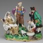 Porcelaine de Frankenthal. Groupe sculptural de la reine scythe Tomyris et de la tête du roi perse Cyrus
