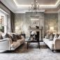 Neoclassical style in interior design. Neoclassical living room interior