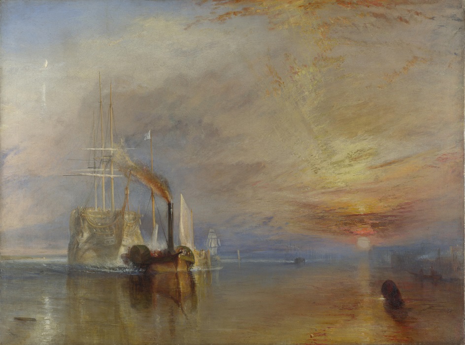 Самые популярные и известные художники-живописцы Англии. Уильям Тернер. Последний рейс корабля «Отважный». 1838 г. Национальная лондонская галерея