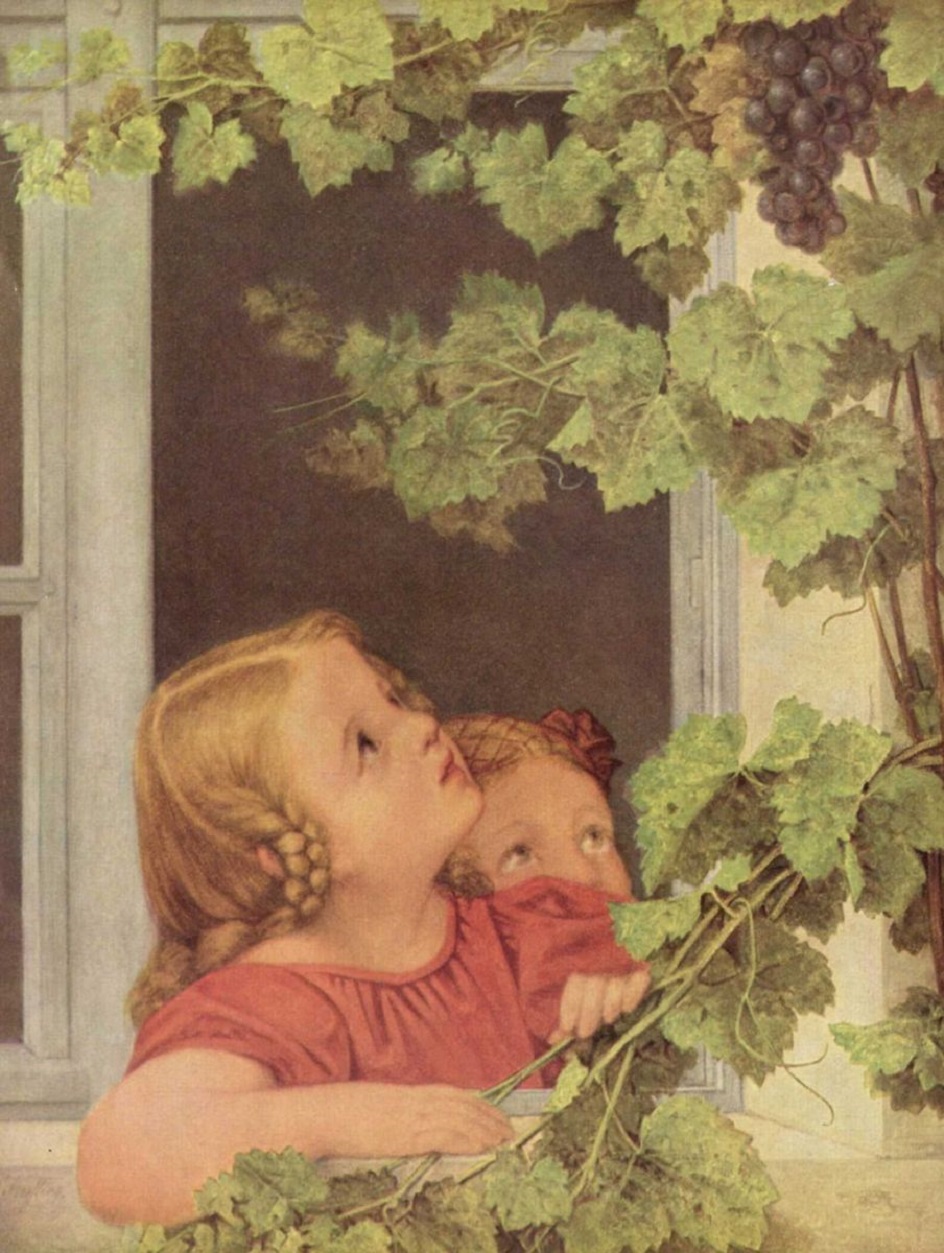 Картина в стиле бидермейер. Георг Фридрих Керстинг. Дети у окна