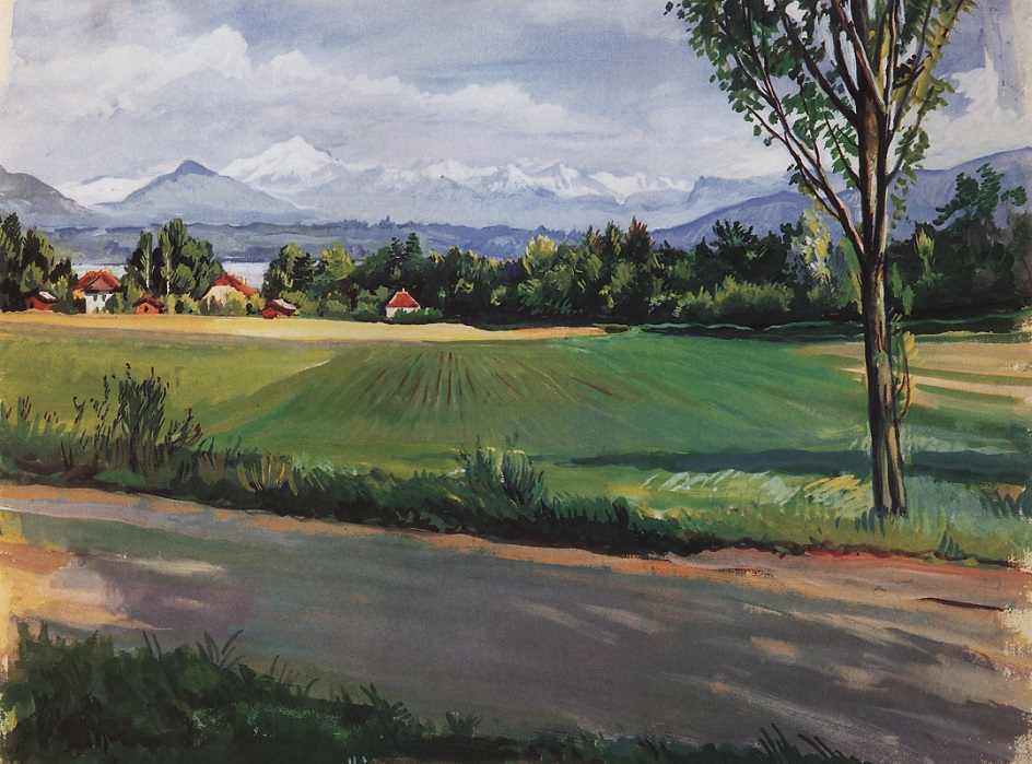 Серебрякова Зинаида. Швейцарский пейзаж близ Женевы. 1951