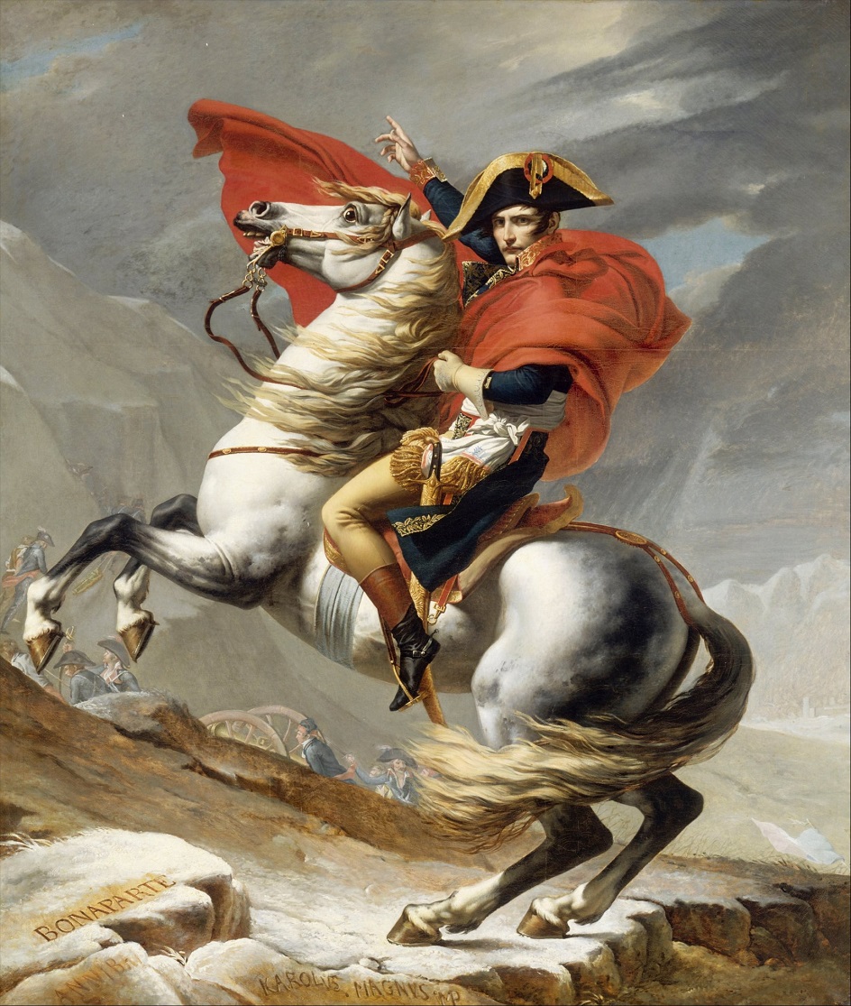 Портреты императора Наполеона I. Жак Луи Давид. Первый консул, переходящий Альпы у перевала Сен-Бернар