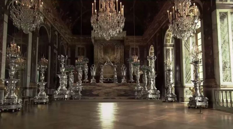 Серебряные изделия Франции XVII-XVIII века. Предметы интерьера из серебра.  Кадр из фильма «Мебель Версаля»