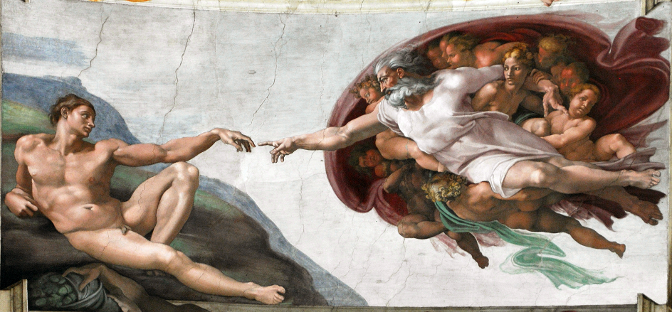 Эпоха Ренессанса. Микеланджело Буонарроти. «Сотворение Адама». Сикстинская капелла