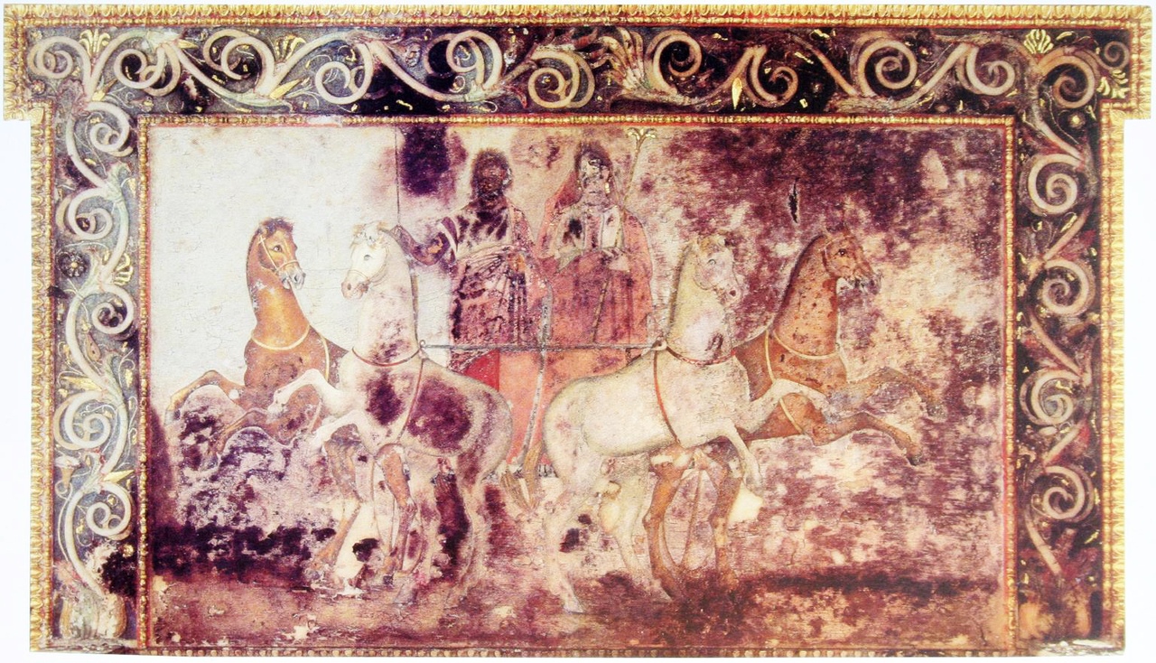 История живописи. Аид и Персефона (древнегреческая фреска), 340 г. до н.э.